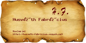 Husvéth Fabrícius névjegykártya